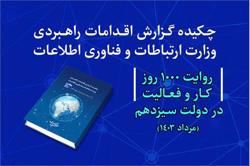 چکیده گزارش اقدامات راهبردی وزارت ارتباطات در دولت سیزدهم منتشر شد