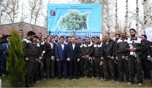دکتر واعظی به مناسبت روز درختکاری، نهالی را غرس کرد