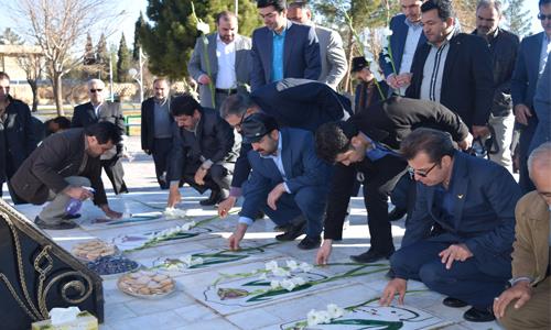 برگزاری زیارت عاشورا و غبار روبی مزار شهدا به مناسبت دهه مبارک فجر در خراسان جنوبی